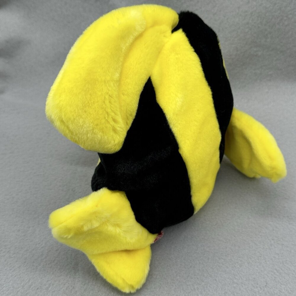 Bubbles Fish Plush Yellow Black Stripe TY Beanie Buddies 1998 Stuffed Toy 10.5" - Picture 5 of 11